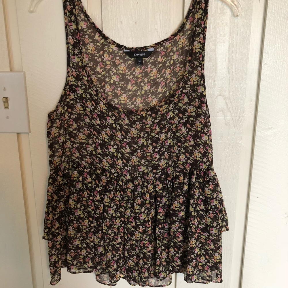 Express Floral Peplum Blouse